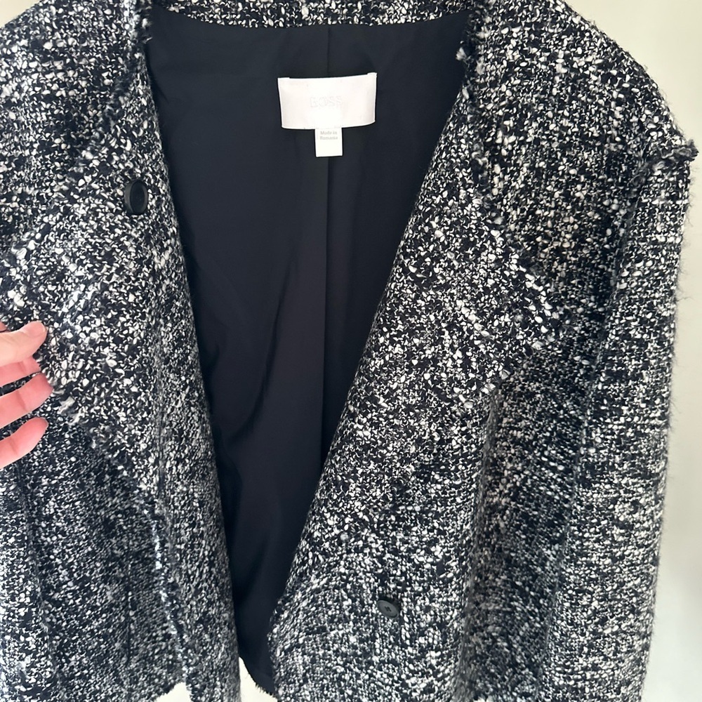 Boss Black & White Tweed Blazer Jacket - Picture 4 of 12